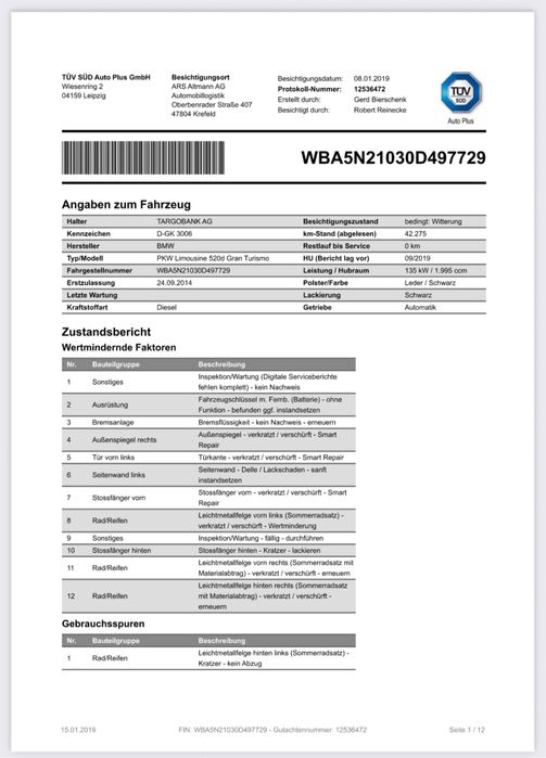 BMW 520 - GT 2014 - доказано реални километри