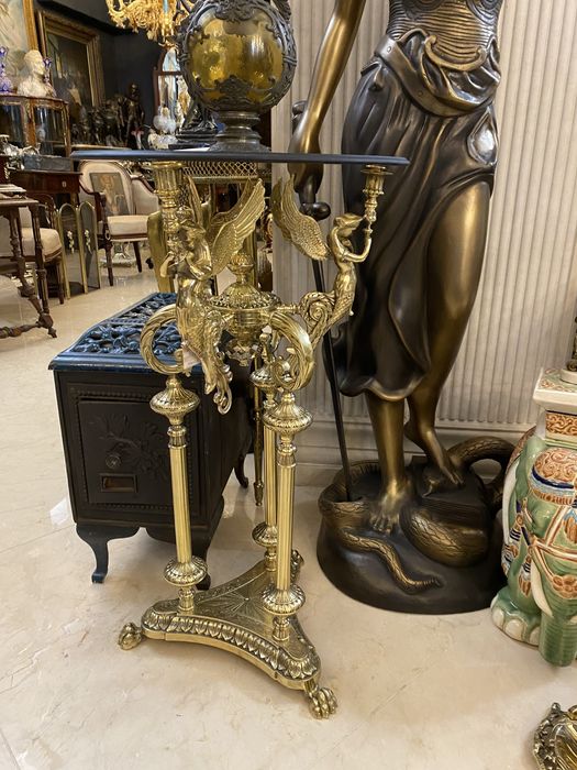 Masuta bronz masiv/ blat sticla securizata