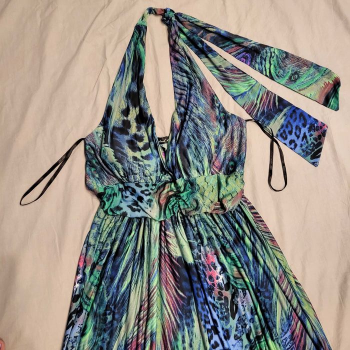 Rochie lunga model Cavalli, spate gol, marime L-XL, noua