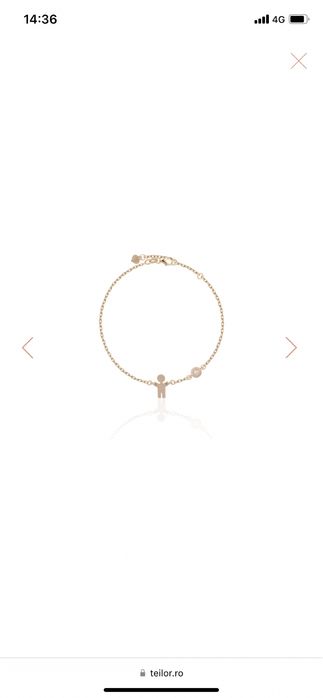 Bratara Teilor aur roz baietel cu diamant
