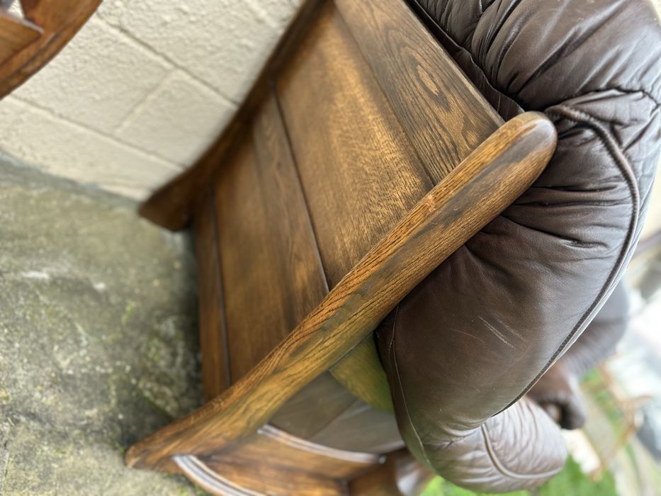 Комплект масивни кожени фотьойли