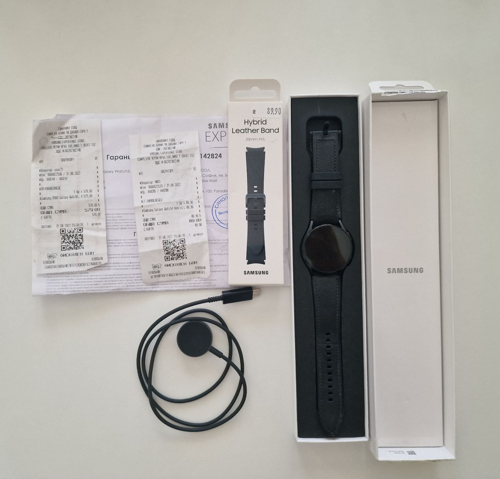 Смарт часовник Samsung GALAXY WATCH 5 с допълнителна каишка