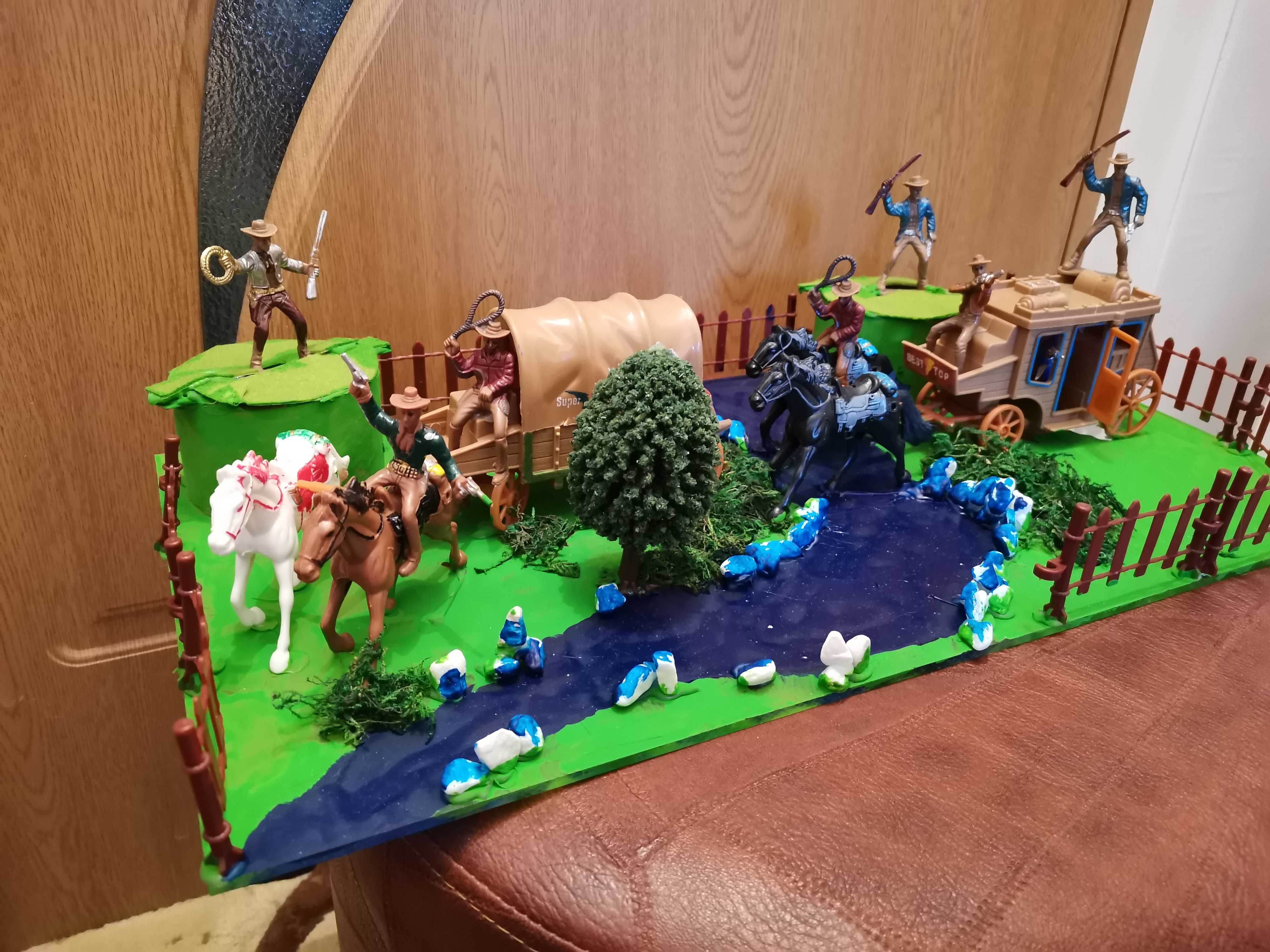 Diorama “ Peisaj western_cowboy_carute “ plexiglass