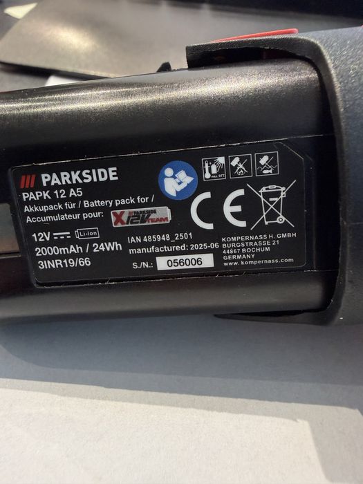 Set. Parkside acumulator si inarcator noi