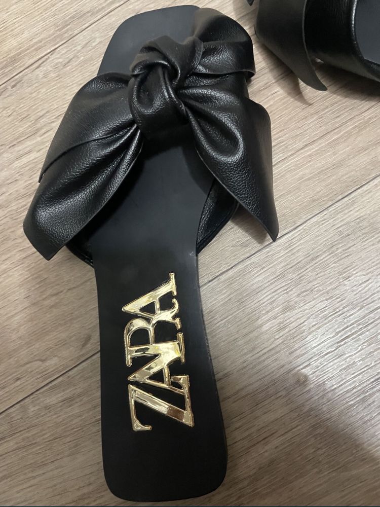 Продам новые стильные-кожанные шлепки ZARA