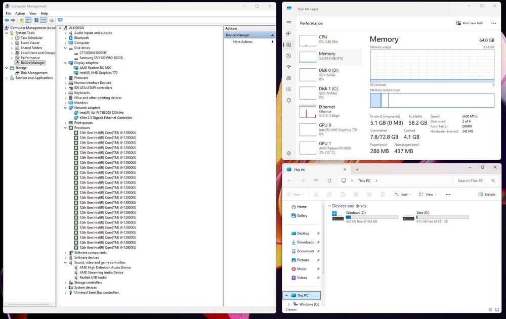 Vand PC Desktop - 12900KS - Z790 - 64GB DDR5 - RX 6800 16 GB