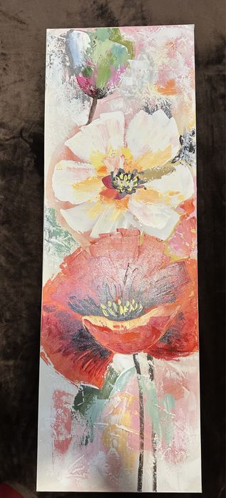 Vand tablou pictat manual pe panza. Lungime 120 cm, latime 40 cm