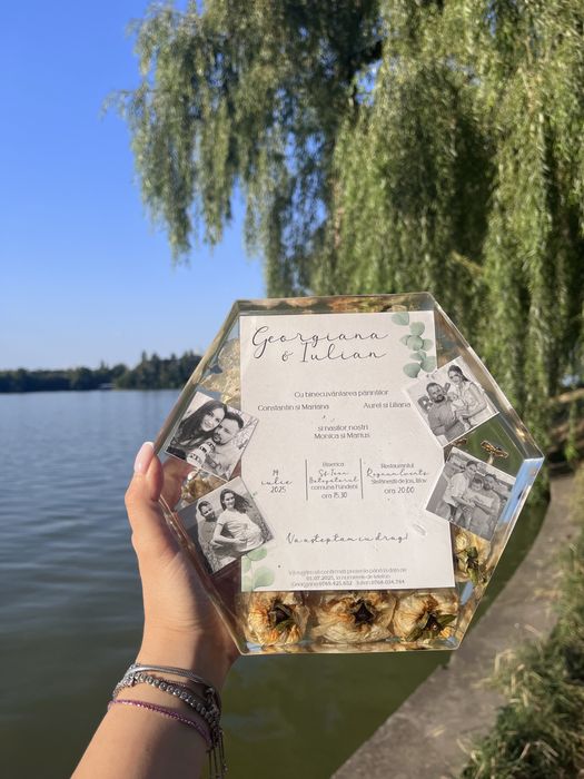 Buchet mireasa/ nasa pastrat in rasina/ articole bebelus