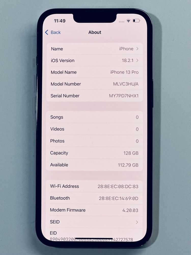 iPhone 13 Pro Grey 94% battery