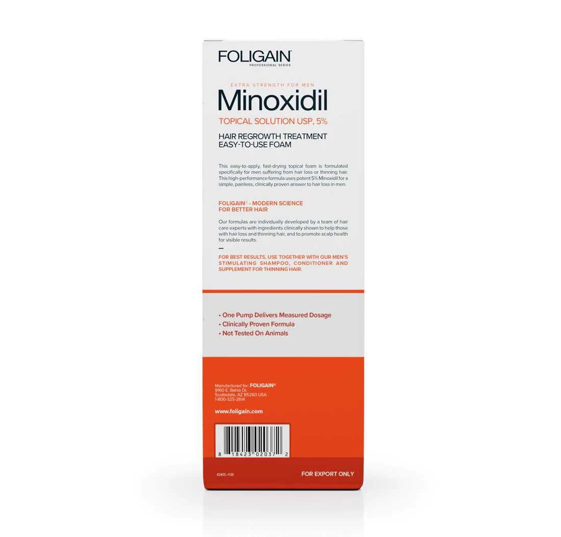 Spuma - Minoxidil Foligain 5%, 3 Luni Aplicare, Tratament  Barba/Scalp