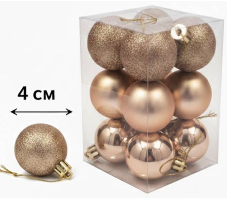 Елочные игрушки шары по 12 штук