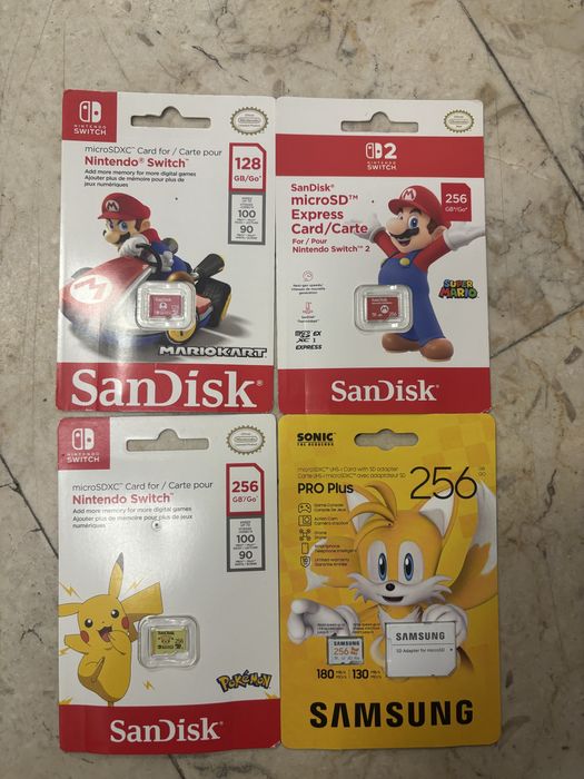 Card MicroSD Nintendo Switch 2 Sandisk 128/256 Gb Mario Sonic Pikachu