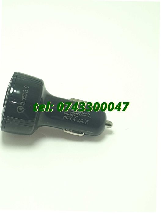 Incarcator Universal Masina Auto 4 Porturi Bricheta Usb Qc Fastcharge