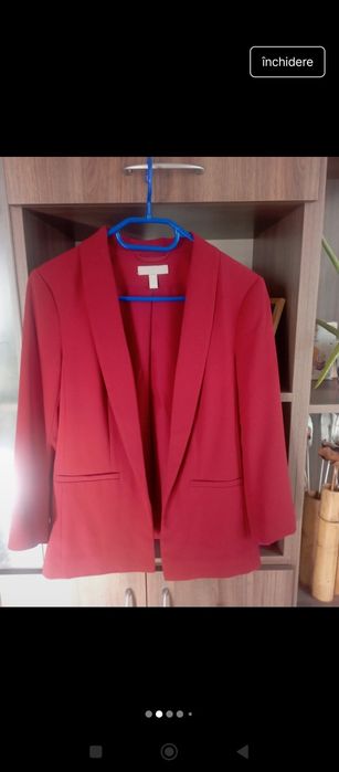 Sacou roșu închis H&M măsură 38 și roz prăfuit