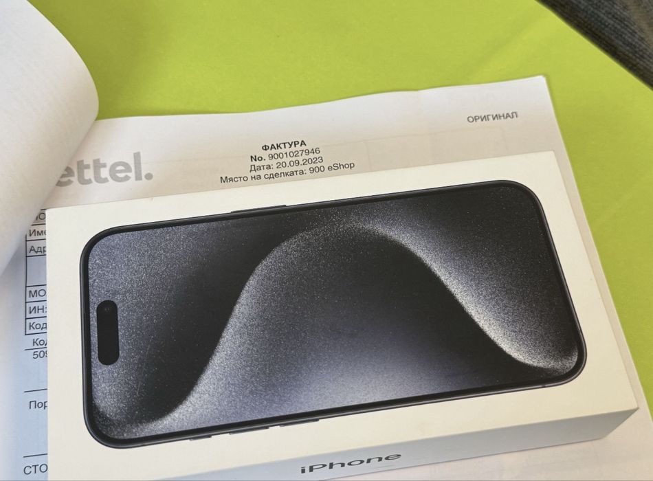 КАТО НОВ 256GB iPhone 15 Pro Yettel Гаранция 2026 Titanium Blue