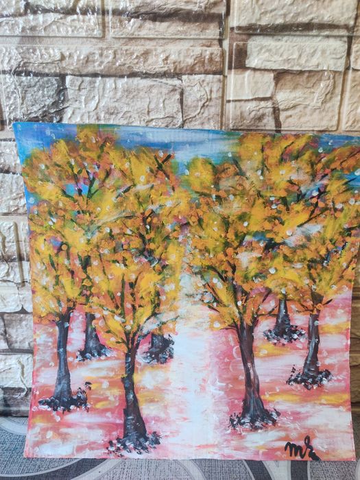 Vând tablouri pictura manuala acrilica pe carton sau panza