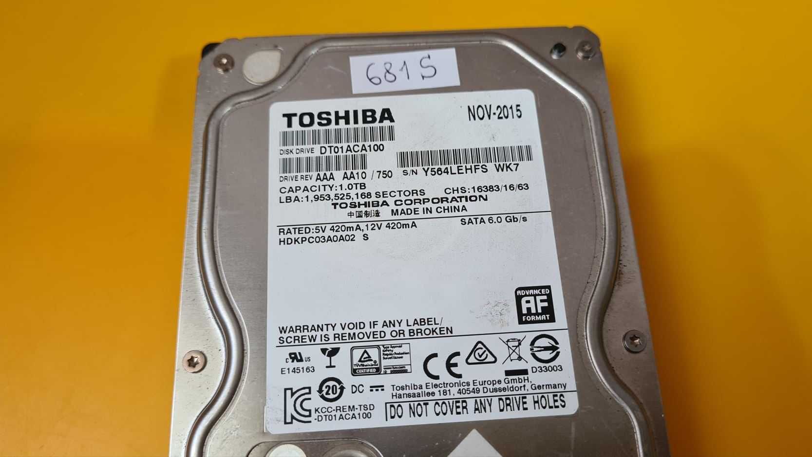 681S.HDD Hard Disk Desktop Toshiba ,1TB, 7200rpm, 32MB cache, SATA III