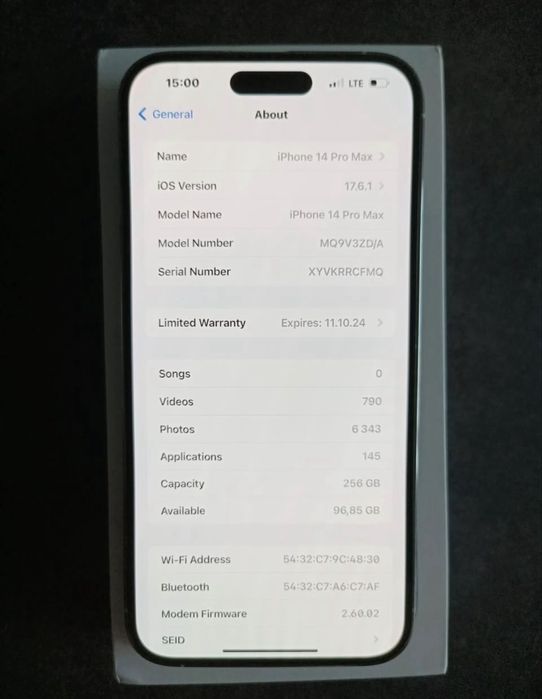 iPhone 14 Pro Max 256 GB Silver в отлично състояние