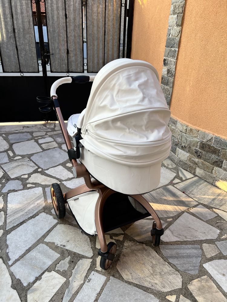 Детска количка Fintera 2в1 еко кожа бяла