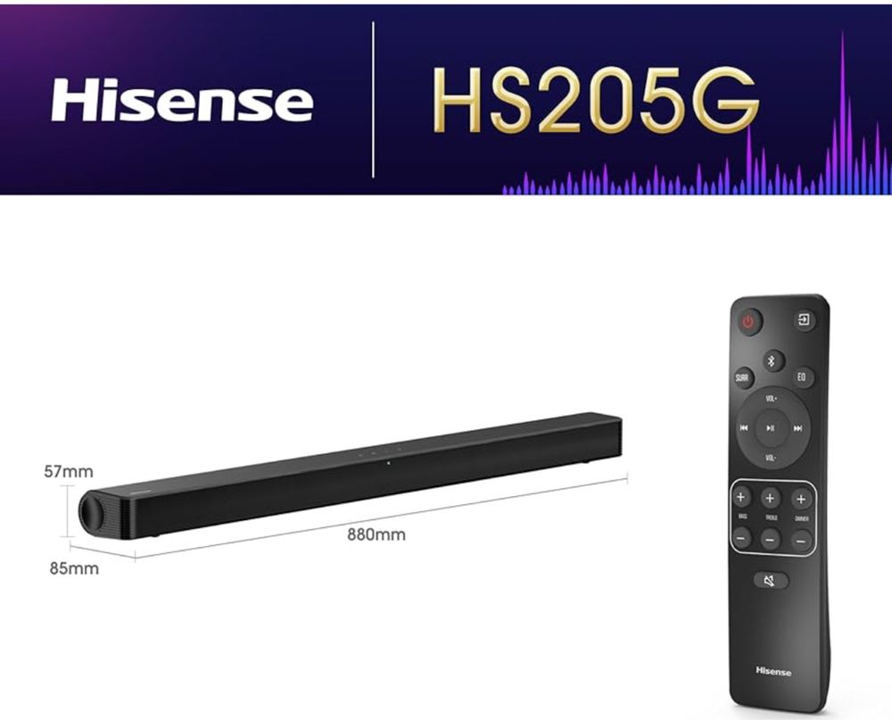 Soundbar система Hisense HS205G Черен 120 W