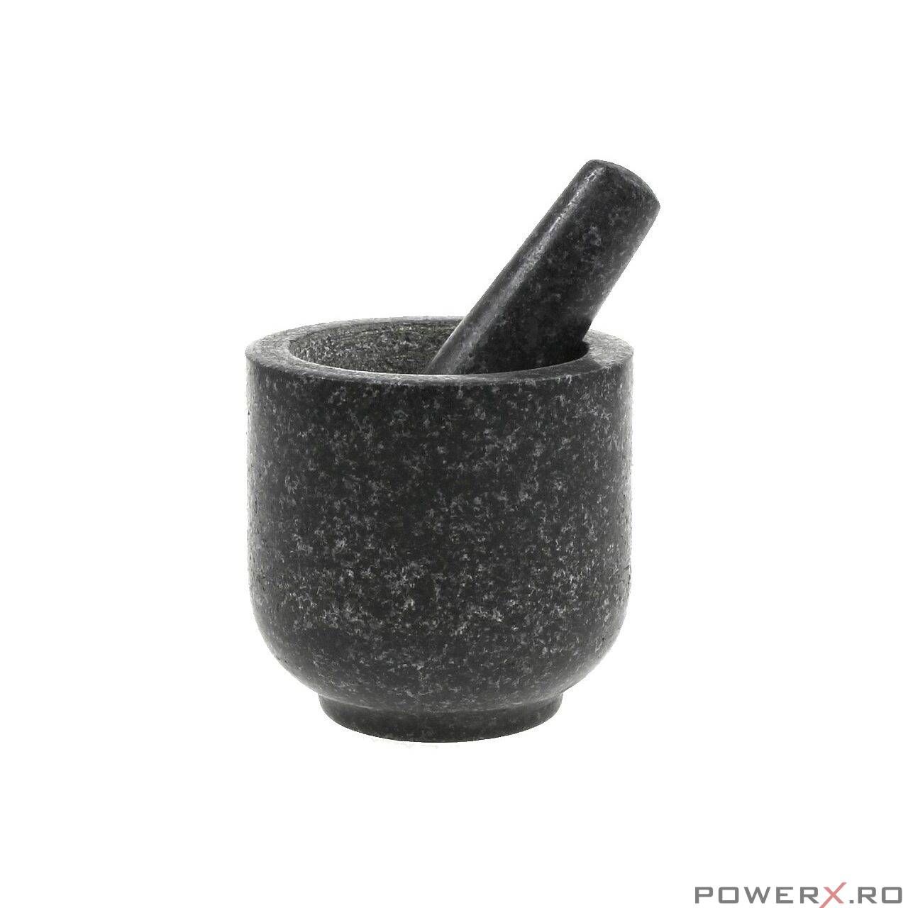 Mojar cu pistil din granit, 12x12x15.5 cm negru, Kinghoff