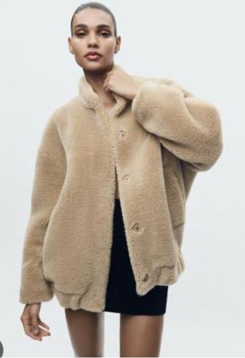 Zara teddy bomber jacket яке овърсайз