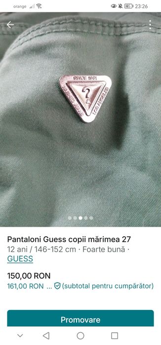 Pantaloni Guess copii mărimea 27