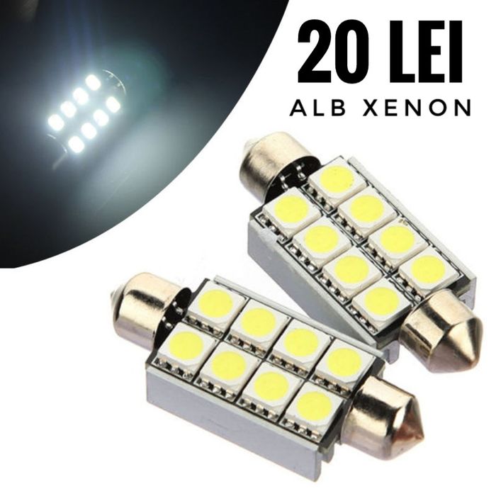 LED Auto w5w H1 H4 H7 D2S pozitii, interior, plafoniera, mers inapoi