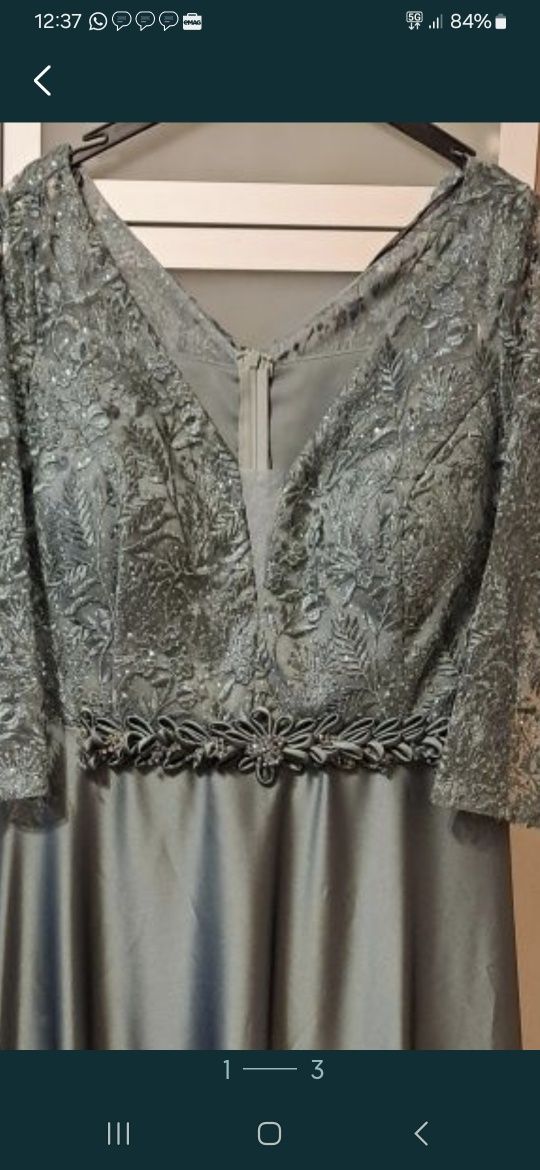 Rochie lunga de seara verde