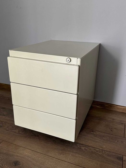 dulap mobil cu roti rollbox integral metal 3 sertare Steelcase durabil