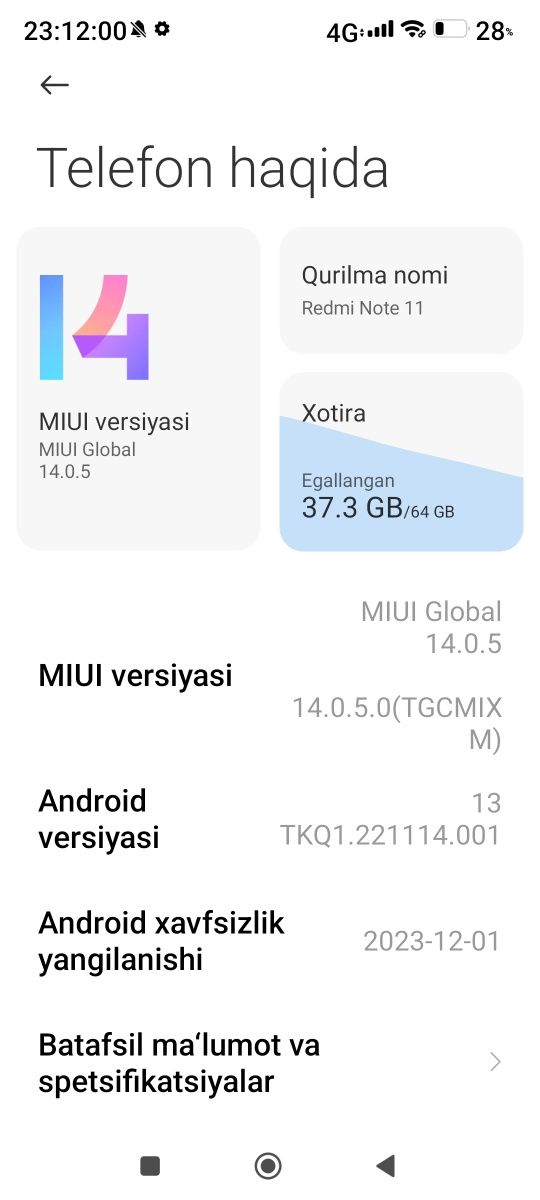 Redmi note 11 4/64