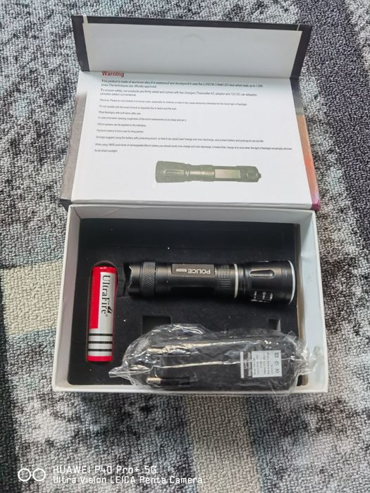 Лед фенерче+батерия и зарядно