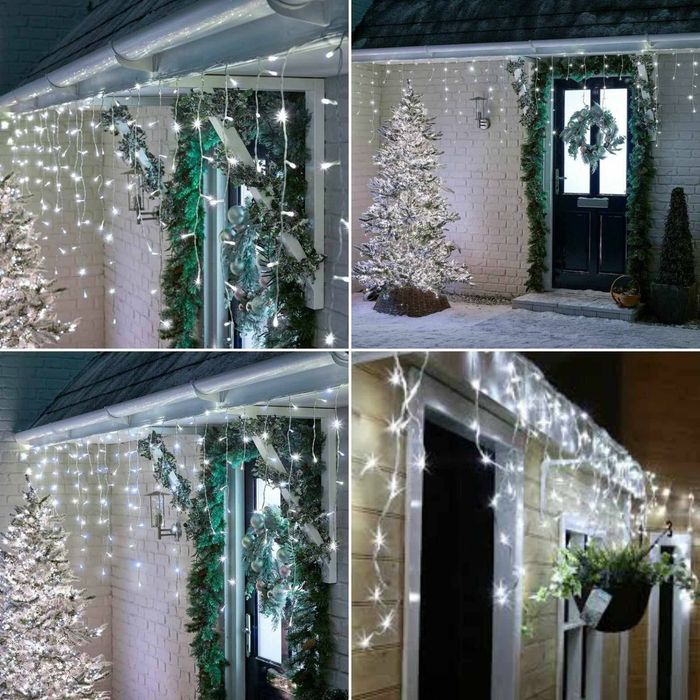 25Метра Висящи Коледни Лампи Тип ЗАВЕСА Екстериор/ Интериор Влагоу