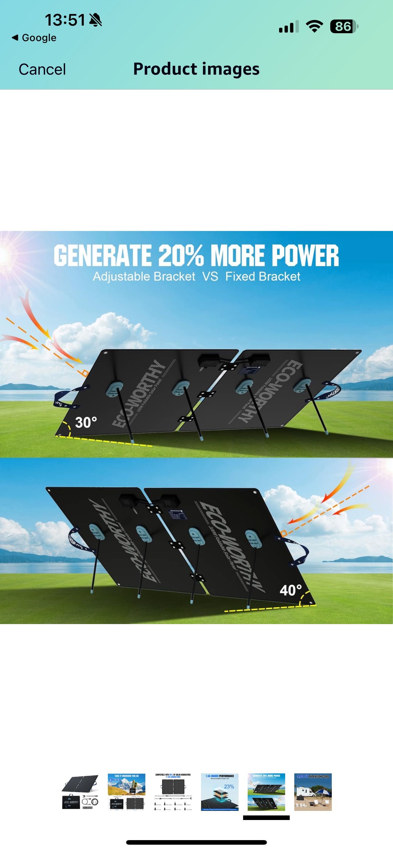 Panou solar portabil ECO-WORTHY 100W