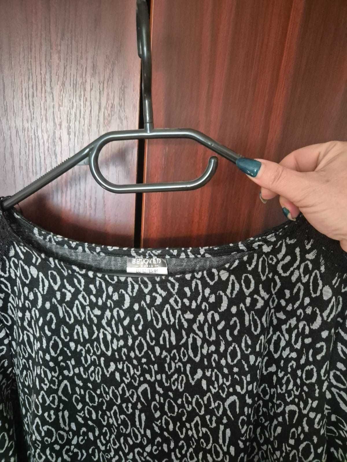 Rochie de zi alb cu negru