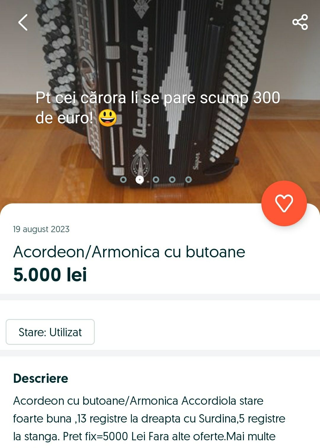 Acordeon/armonică la preț de Black Friday!