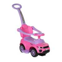 Vând 2 mașinuțe roz pentru copii cu mâner parental cu sunete lumini