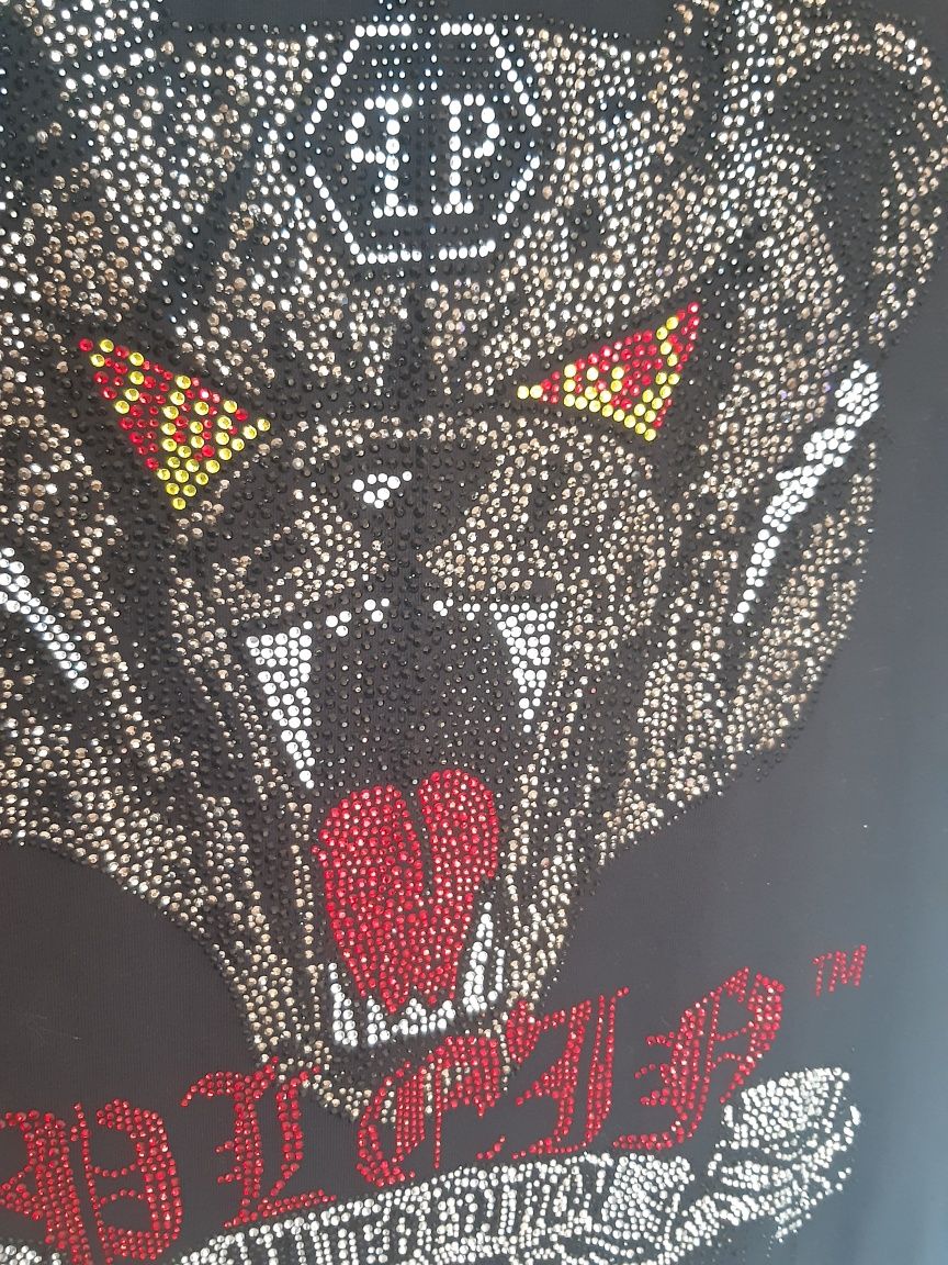 Черна и бяла мъжка тениска Philipp Plein