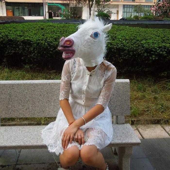 Masca cap Unicorn, Inorog, Cal, Halloween, Petreceri tematice