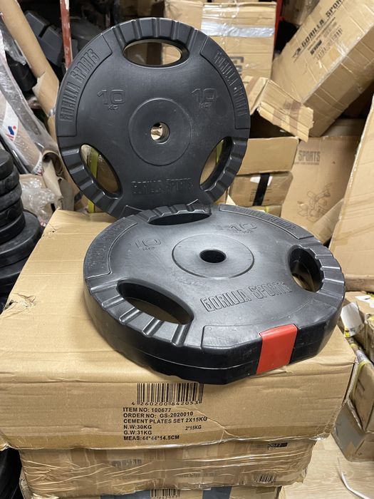 Discuri haltera 2x10 kg=20 kg. 10 kg+10 kg=20 kg noi cu grip maner