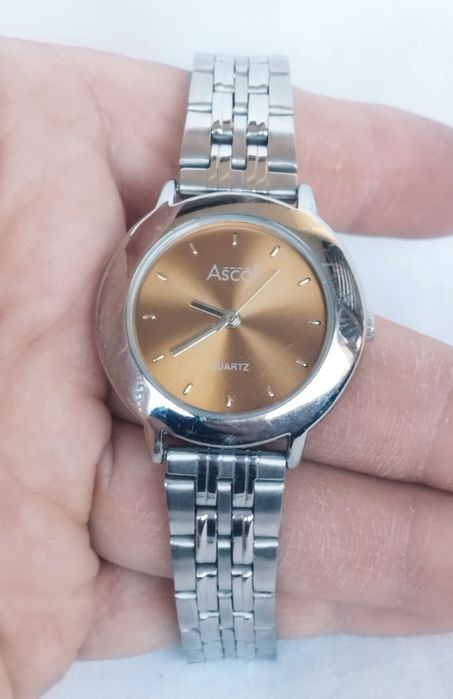 Ceas Ascot de damă cu quartz, carcasă si curea din oțel inoxidabil
