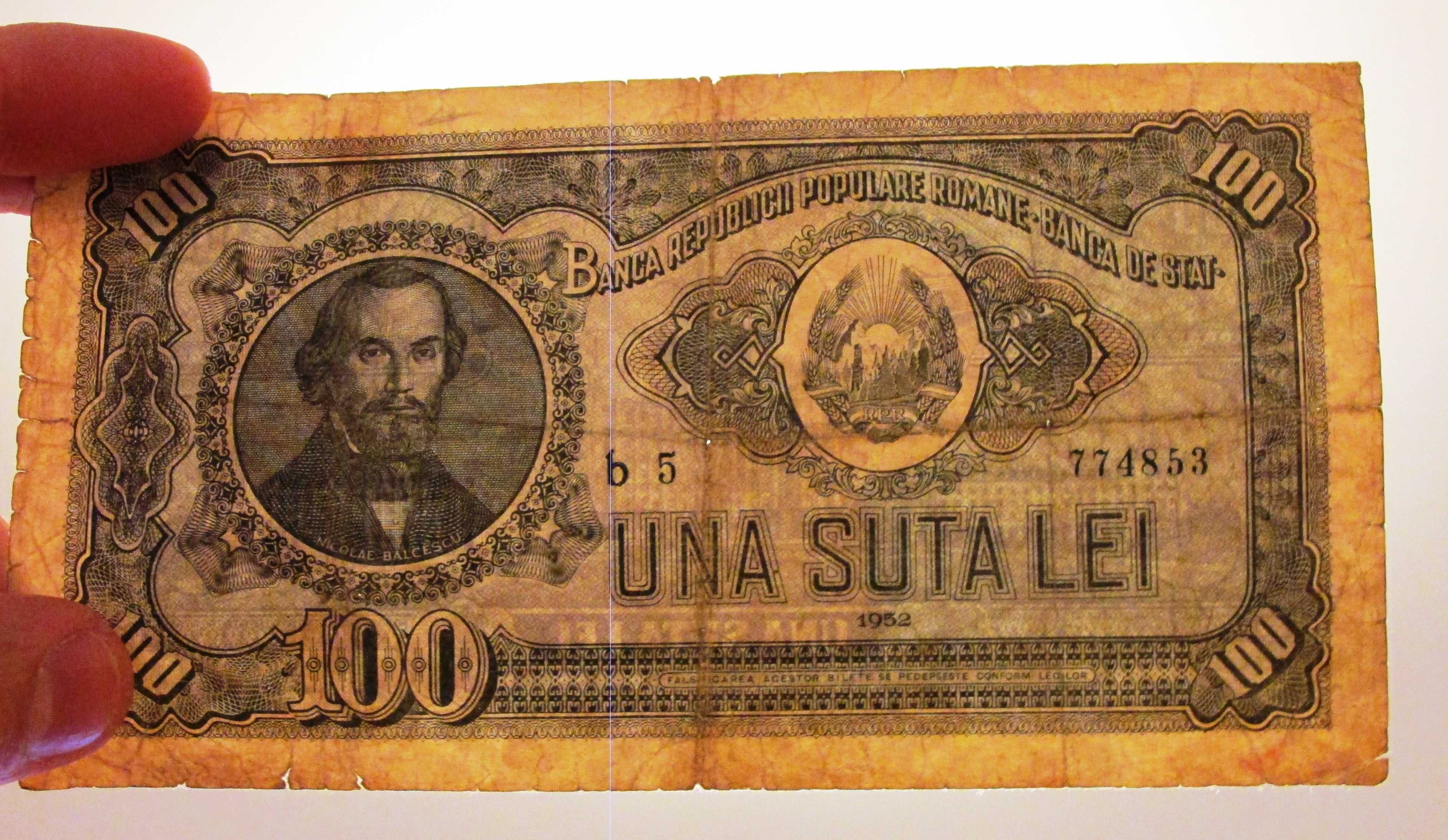 100 Lei 1952 Bancnota Romania RPR