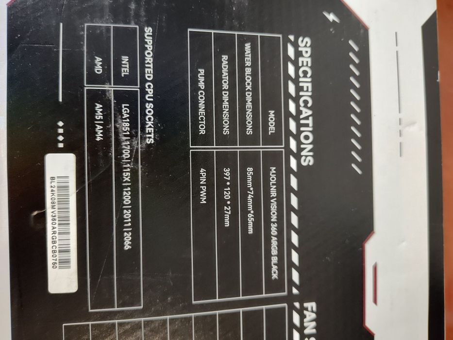 Cooler procesor cu display mare Thermalright Mjolnir 360 blk,ca nou.