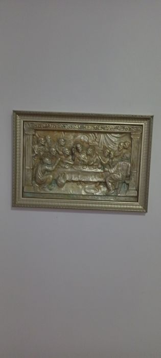 Тайната вечеря,изработена от мед ,посребрена