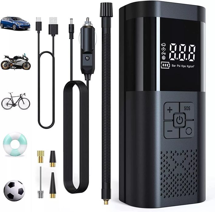 Compresor auto portabil cu acumulator, 12v, 150PSi, 20 bari, 4000 mAh