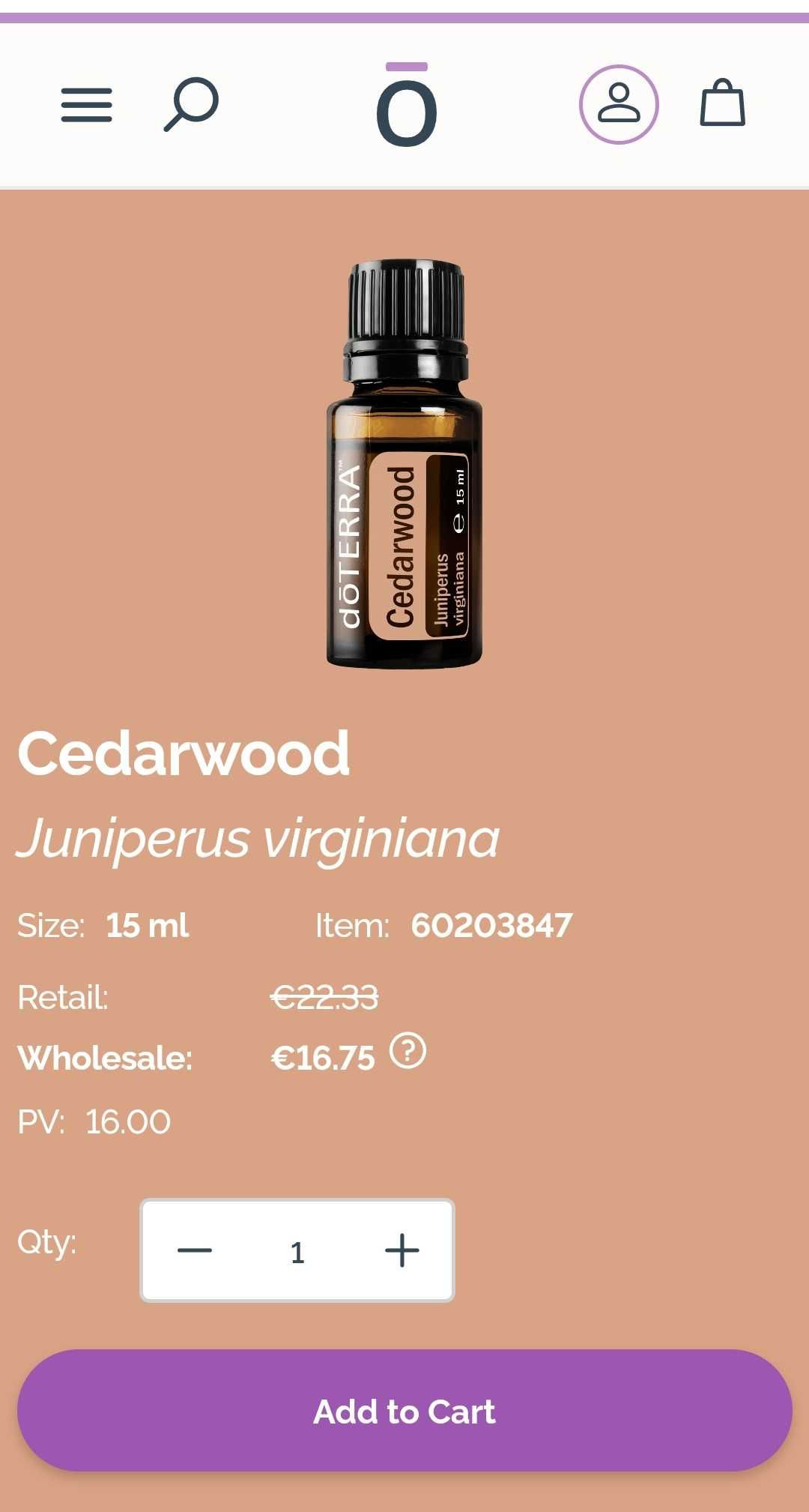 Ulei Esențial Doterra, Cedarwood (Cedru) 15 ml, nou sigilat