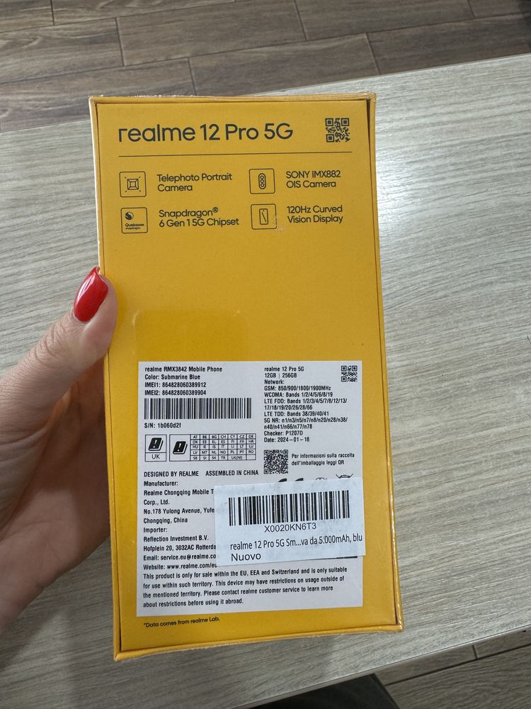 Realme 12 Pro, 12GB RAM, 256GB, 5G, Submarine Blue, NOU/Sigilat!