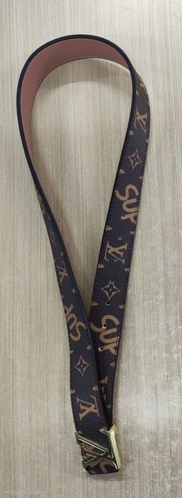 Високо качествен кожен колан Louis Vuitton x Supreme