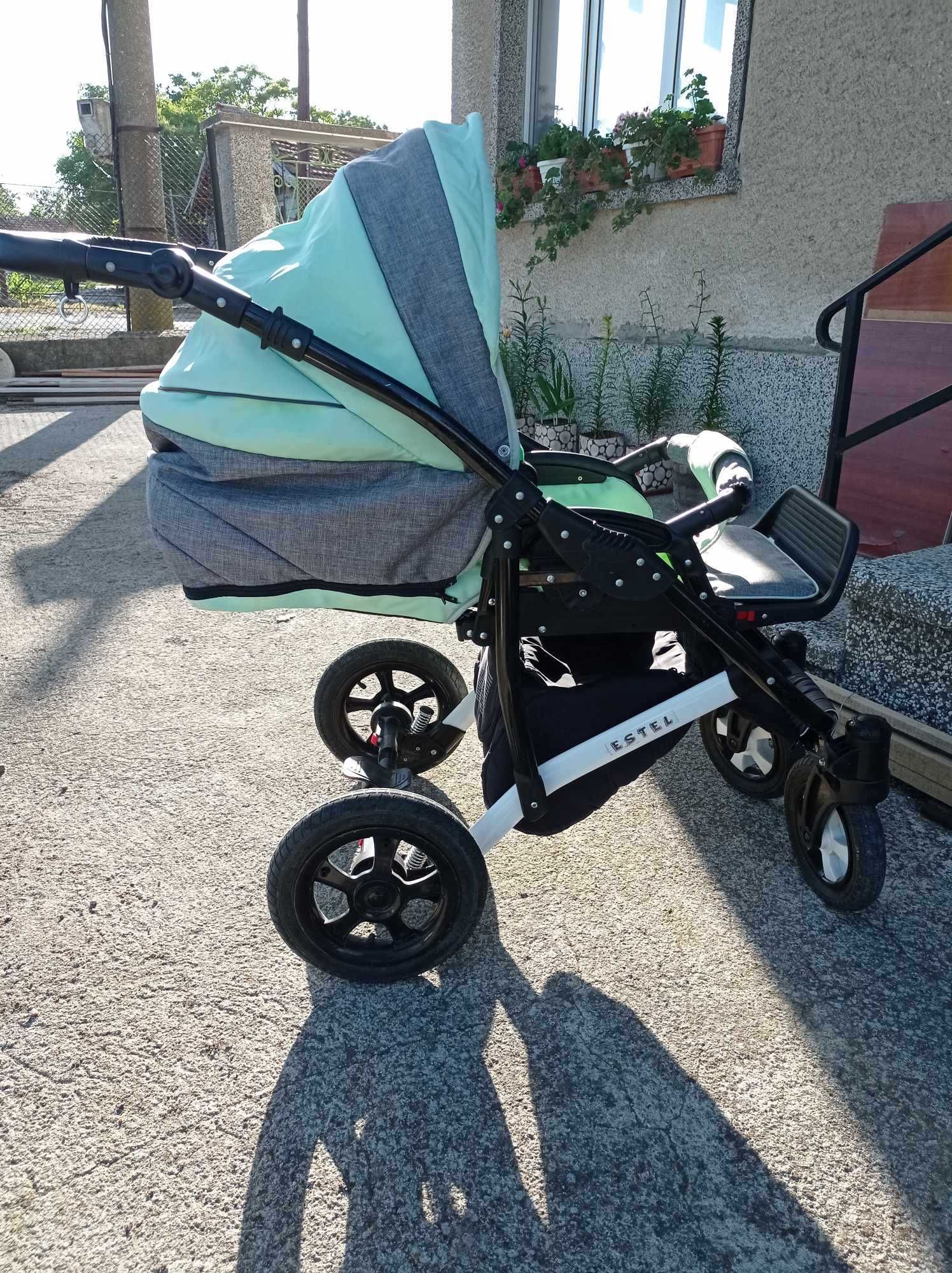 Бебешка количка 2в1  Dizain baby Estel цвят мента