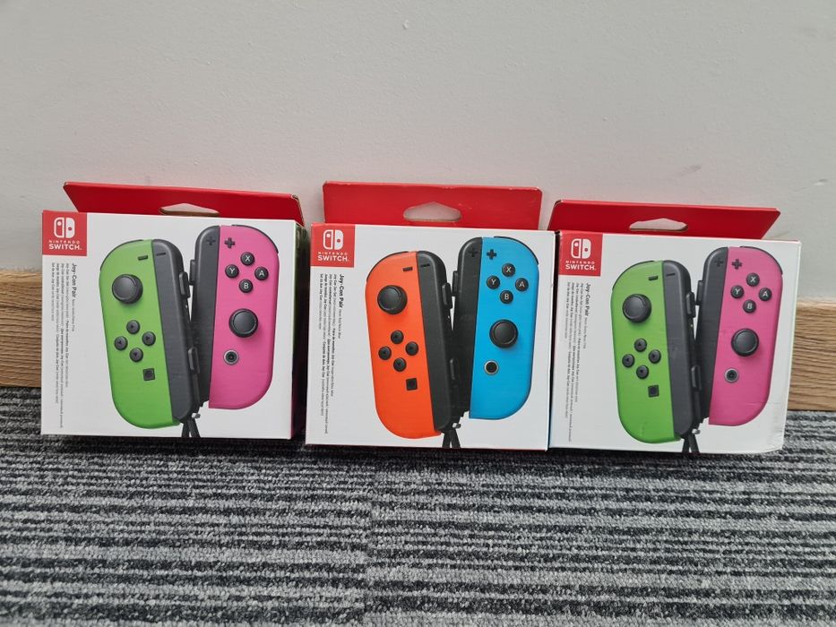 Pereche Joy-Con Nintendo Switch rosu/albastru verde/roz NOU
